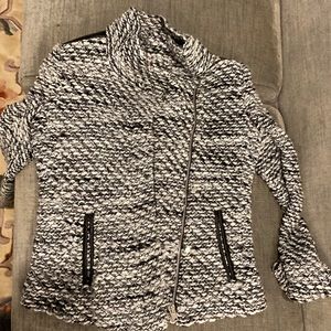 Iro Black and white wool tweed coat